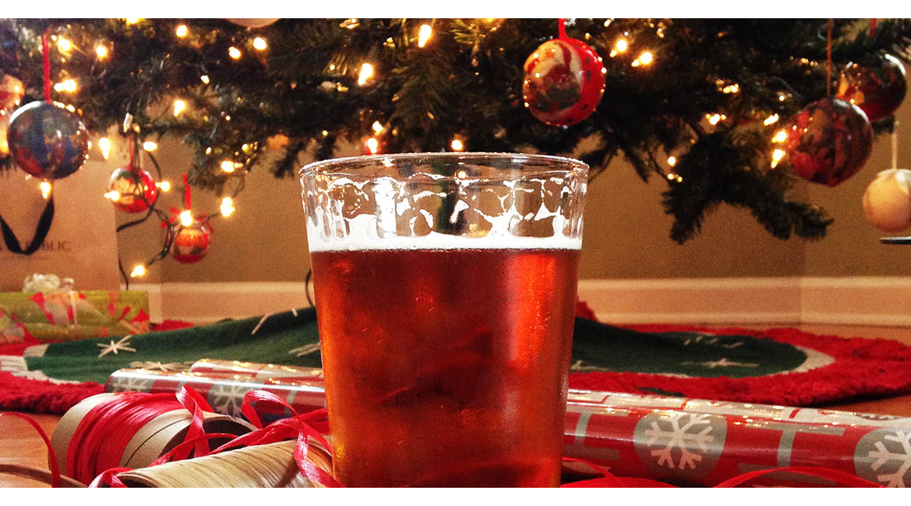 Christmas Beer Under a Tree
