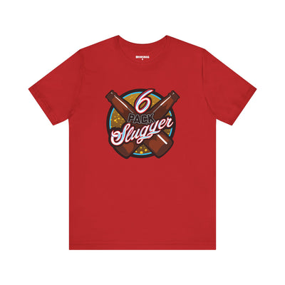 Lightweight and comfortable 6 Pack Slugger t-shirt for game day.