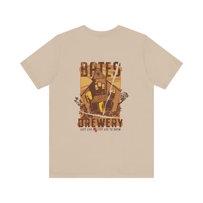 Back of the t-shirt featuring a simple Bates Brewery design in the center.