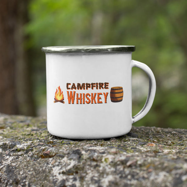 Campfire Whiskey 11oz Stainless Steel Camping Mug - BrewSwag