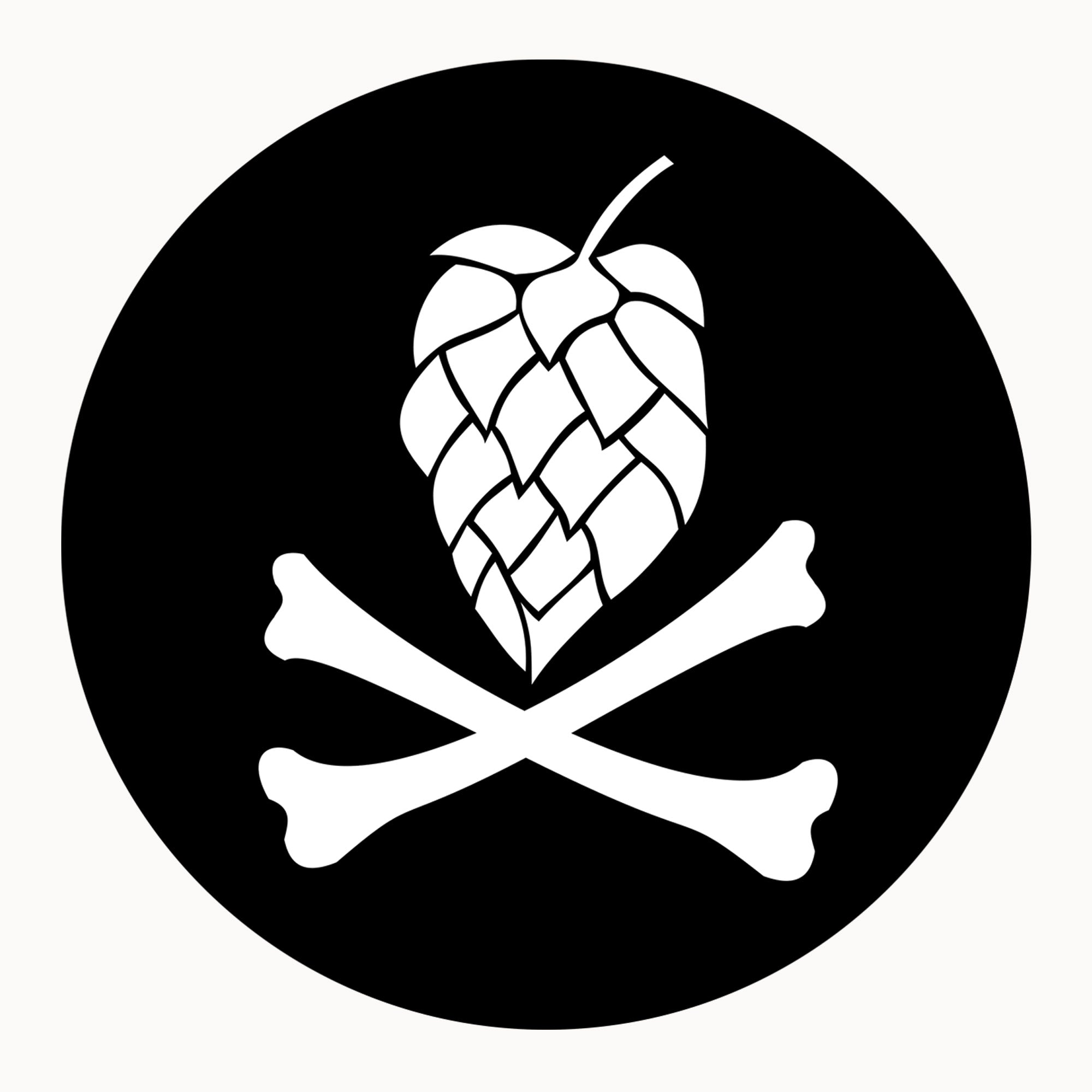 Hops and Crossbones Round Beer Coaster